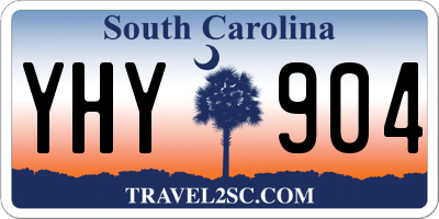 SC license plate YHY904