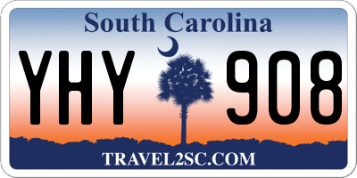 SC license plate YHY908