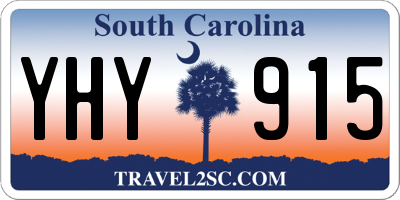 SC license plate YHY915