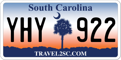 SC license plate YHY922