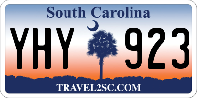 SC license plate YHY923