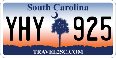SC license plate YHY925
