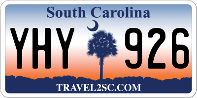 SC license plate YHY926