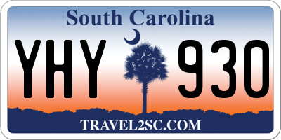 SC license plate YHY930