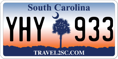 SC license plate YHY933