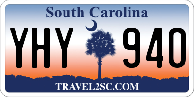 SC license plate YHY940