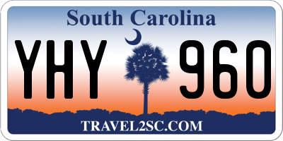 SC license plate YHY960
