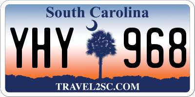 SC license plate YHY968