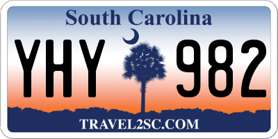 SC license plate YHY982