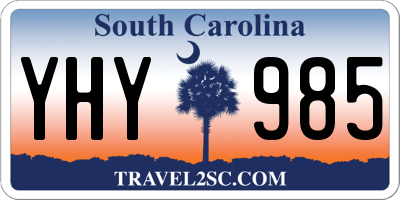 SC license plate YHY985