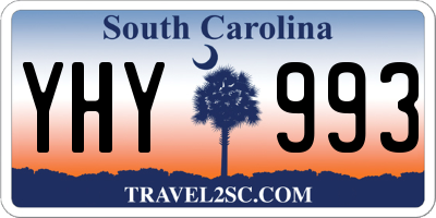 SC license plate YHY993