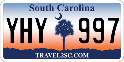 SC license plate YHY997