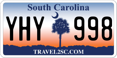 SC license plate YHY998