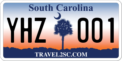 SC license plate YHZ001