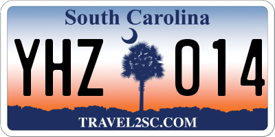 SC license plate YHZ014