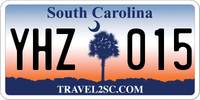 SC license plate YHZ015
