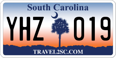 SC license plate YHZ019