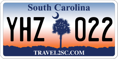 SC license plate YHZ022