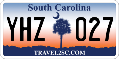 SC license plate YHZ027