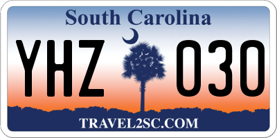 SC license plate YHZ030
