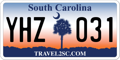 SC license plate YHZ031