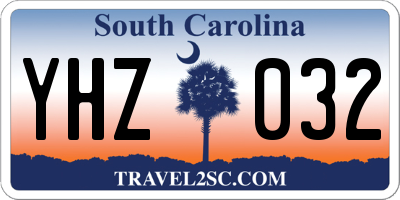 SC license plate YHZ032