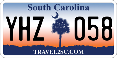 SC license plate YHZ058