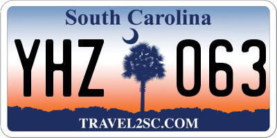 SC license plate YHZ063
