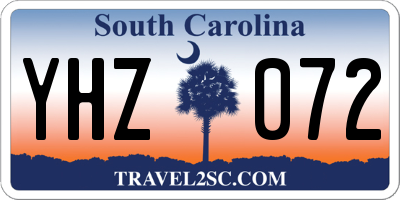 SC license plate YHZ072