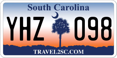 SC license plate YHZ098
