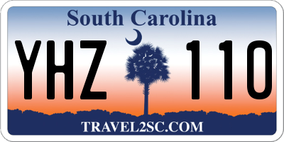SC license plate YHZ110