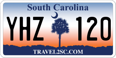 SC license plate YHZ120