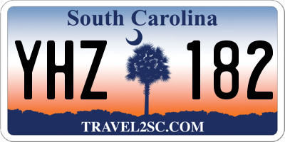 SC license plate YHZ182
