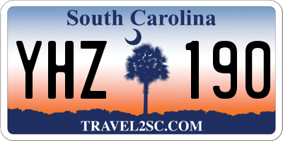 SC license plate YHZ190