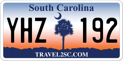 SC license plate YHZ192