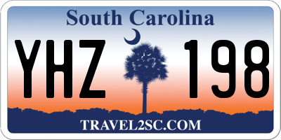 SC license plate YHZ198