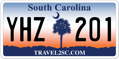 SC license plate YHZ201