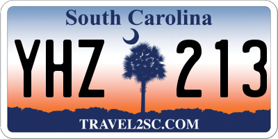 SC license plate YHZ213