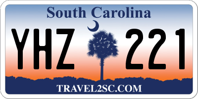 SC license plate YHZ221