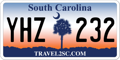 SC license plate YHZ232