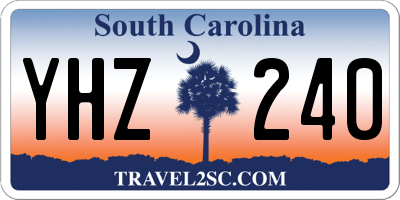 SC license plate YHZ240