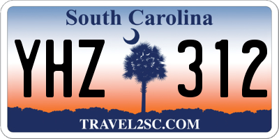 SC license plate YHZ312