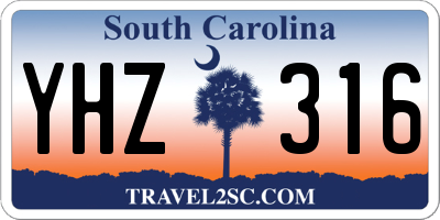 SC license plate YHZ316