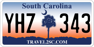 SC license plate YHZ343