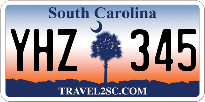 SC license plate YHZ345