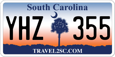 SC license plate YHZ355
