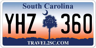 SC license plate YHZ360