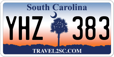 SC license plate YHZ383