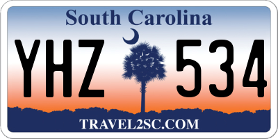 SC license plate YHZ534