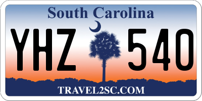 SC license plate YHZ540